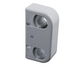 Purus dobbelt rørbærer i en lidt lysere nuance end hvid, med fokus på rørets pasform i holderen.