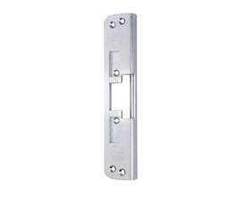 Assa Abloy monteringsstolpe model dob.falle 511 i metal med dobbel låsemekanisme set forfra.