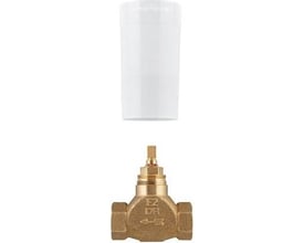 Grohe indbygningsventil i messing med M24x1 udgang og hvidt dæksel, klar til installation.