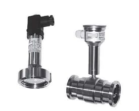 Siemens SITRANS P tryktransmitter med 1,5 tommer ISO 2852 clamp tilslutning, viser flush membran og vinklet stik.