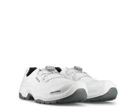 Hvide Sika Footwear Primo 1.1 sikkerhedssko i størrelse 38 med BOA Fit System og mørkegrå såler.