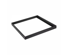 Sort SpectrumLED påbygningsramme til 60x60 LED-panel, vist samlet som en kvadratisk ramme med åbent centrum.