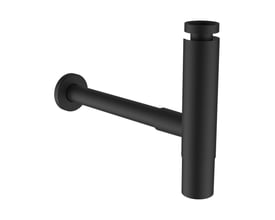 Laufen Design pungvandlås i matsort PVD, viser den T-formede konstruktion med 1 1/4" tilslutning og 32 mm rør.