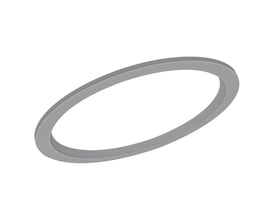 Grå Ledvance Downlight Comfort-udvidelsesring på 240 mm, vist skråt med den åbne, runde form tydeligt synlig.