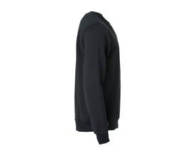 Klik Basic sweatshirt 021030 i sort, vist fra siden med rund hals og lange ærmer.