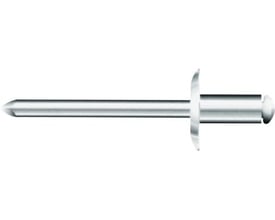Bralo blindnitte med stort hoved, alu/stål, Ø4,0x12mm med 6,5-8,5mm gribelængde.