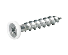 Schneider Electric Thorsman TFT-IS skrue med krave, 5x33mm, med fuldt gevind og isoleret hvid plastkrave.