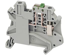 Schneider Electric skilleklemme, grå, 4mm2, Linergy TR serie med clip-on montage og push-in tilslutning.