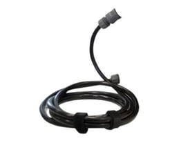 Tecnosystemi Hydro Clean kobling med Quick Attack, en sort slange viklet med velcrostropper og grå koblingsstykker i hver ende.