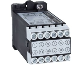 Schneider Electric kontaktelement DEC+BCD ZA2VA11 med skrueterminaler og nummererede knapper i en tæt visning.