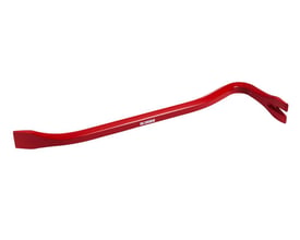 Rødt Ironside koben, helsmedet og 600 mm langt, vist skråt fra siden med flad ende og klo.