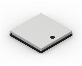 Cubic Låge T1x1, vist fra et isometrisk perspektiv, med en glat, lysegrå overflade og sort bundramme.