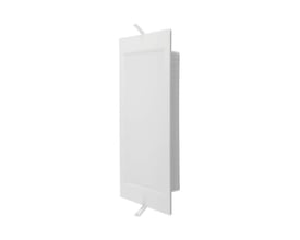 V-Tac 18W LED indbygningspanel, hvidt, hvid baggrund, med monteringsclips til installation i loft.