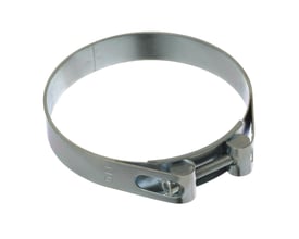 MichLar Galv Power Clamp til 35-40mm rør, galvaniseret stål med enkelt bolt og 20mm båndbredde.