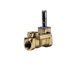 Danfoss EV224B magnetventil med messinghus, servostyret membran og 2/2 veje, normalt åben.