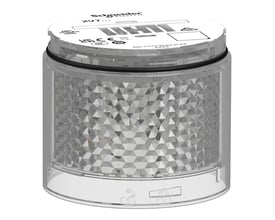 Schneider Electric XVB7C27 LED lysmodul i hvid med fast lys og diamantsleben reflektor for optimal synlighed.
