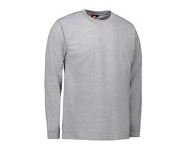 ID Identity Pro Wear T-shirt med lange ærmer i grå melange, 6XL, vist forfra.