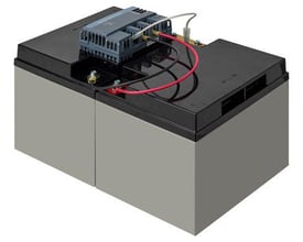 Siemens SITOP BAT1600 24V DC 38Ah Pb batterimodul med vedligeholdelsesfri lukket blysyrebatteri og tilslutningsledninger.
