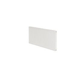 Purmo C21S hvid radiator med dimensionerne 300 x 400 mm står frit på en hvid baggrund.