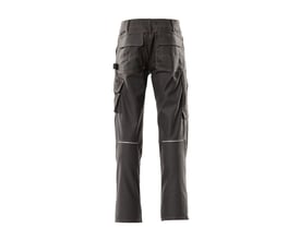 Mascot Faro bukser i sort med synlige orange kontrastsyninger og flere praktiske lommer.