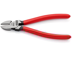 Knipex sidebidetang 7001-160 med 160mm længde og røde plastbelagte håndtag, vist på hvid baggrund.