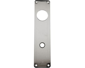 Ruko langskilt fra Assa Abloy, model mess 5378-8, set forfra med to åbninger og fire skruehuller.