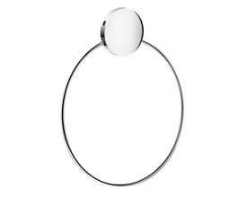 Beslagsboden håndklædering i forkromet finish med rund ring og selvklæbende monteringsplade, Ø172 mm.