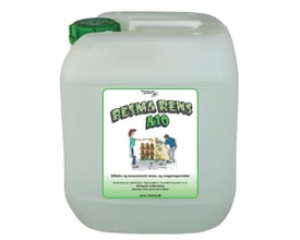 Besma RensA10 10 liters rensemiddel i stor hvid plastbeholder med grønt låg og etikette, der viser illustration af rengøring.