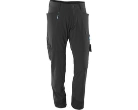 Sort MASCOT® Advanced stretch arbejdsshorts i letvægtsmateriale, model 17279-311, størrelse 90C50, med flere lommer og blå detaljer.