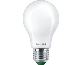 Philips Master Ultra Efficient LED standard lyskilde med E27 fatning, 7,3W og mat glasoverflade.