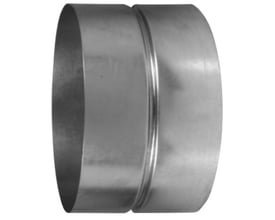 Galvaniseret muffe MF-500 med en diameter på 500 mm, fremstillet af stål med synlige svejsninger.