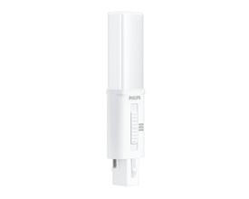 Philips CorePro all-in LED PL-S-rør med hvidt hus, 3,5 W og G23-sokkel; vælgeren viser 3000, 4000 og 6500 K.