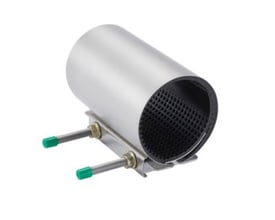 Romacon bandagemuffe til rørreparation, 60-67 x 200 mm, fremstillet af syrefast AISI316 stål med EPDM pakning og 1-sidet bespænding.