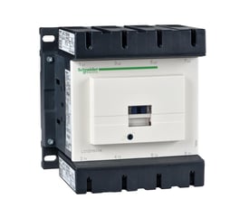 Schneider Electric TeSys D kontaktor 200A, 4P, 230V AC med tydelig mærkning af poler og produktnavn 'LC1D115004' samt logo.