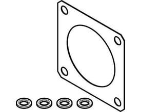 Festo tætningssæt EADS-F-55A med størrelse 55, vist med en flad pakning og fire mindre tætningsringe.