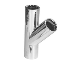 Forkromet Purus grenrør til indstik med 32 mm diameter og 45 graders vinkel, fremstillet i PP/TPE plast.