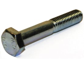 El-galvaniseret stålbolt M16 × 60 mm med udvendigt sekskanthoved og delvist gevind, ISO 4014, kvalitet 8.8.
