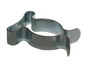 Maskinfabrikken Universal fjederklemme Ø25 mm uden bagplade, fremstillet af metal, ideel til træplader.