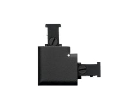 SG Armaturen Zip L-samling til 1-fase skinnesystem i sort, viser L-formen og monteringsdetaljer.