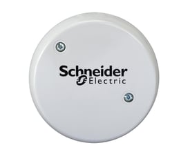 Schneider Electric STO300-50/50 udendørs temperatursensor med 4-20 mA udgang, hvid cirkulær enhed.