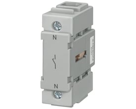 Siemens N-leder 63A, en grå, modulær kontakt med 'N'-markering og et afbrydersymbol.