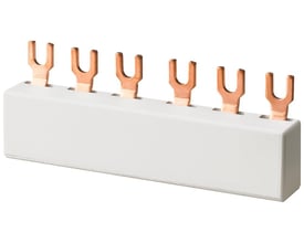 Siemens 5ST2 samleskinne 63A, 3-polet med 15mm modulær bredde og gaffeldesign til 3 enheder.