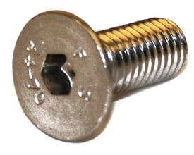 Undersænket insexskrue i rustfrit stål (A2), M6x50, med synlig indvendig 6-kant og gevind.