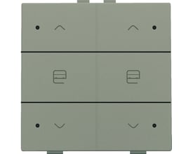 Niko dobbelt motortryk i grå farve med op/ned pile og et "stop" symbol på hver side.