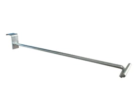 Maskinfabrikken Universal krog med hyldeforkantsliste til 20mm rør, 300mm lang med 6mm diameter.