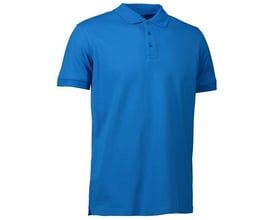 ID Identity Polo stretch i turkis, størrelse M, fremstillet i piquékvalitet med stretch og tone i tone-knapper.