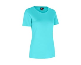 ID Identity dames T-shirt i mintgrøn, størrelse 3XL, med korte ærmer og let figursyet pasform i blød interlock kvalitet.