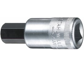 Detaljeret gengivelse af Stahlwille 54A unbrako topnøglen, der viser dens forkromede finish og 60mm lange unbrako-spids.