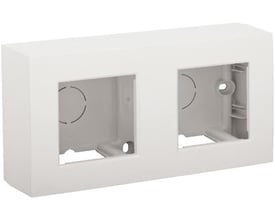Niko indsats med integreret ramme til 2 moduler, hvid, til direkte vægmontering af afbrydermateriel.