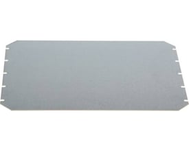 Fibox montageplade 505X MP 5630 fremstillet af forzinket stål, vist fladt på hvid baggrund.